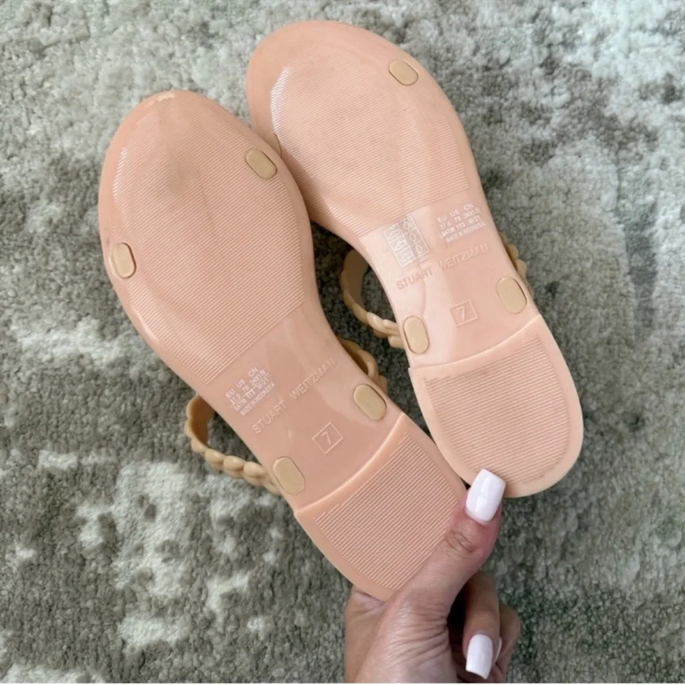 Stuart Weitzman Nude Braided Sandals - Picture 3 of 4